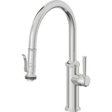 California Faucets - Pull-Down Kitchen Faucet with Squeeze Sprayer  - Low Arc Spout - Polished Chrome