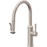 California Faucets - Pull-Down Kitchen Faucet with Squeeze Sprayer  - Low Arc Spout - Gloss White