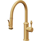 California Faucets - Pull-Down Kitchen Faucet with Squeeze Sprayer  - Low Arc Spout - Lifetime Satin Gold Pvd