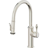 California Faucets - Pull-Down Kitchen Faucet with Squeeze Sprayer  - Low Arc Spout - Polished Nickel Pvd