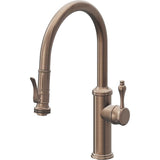 California Faucets - Pull-Down Kitchen Faucet with Squeeze Sprayer  - Low Arc Spout - Satin Bronze Pvd