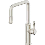 California Faucets - Pull-Down Kitchen Faucet with Button Sprayer  - Quad Spout - Polished Nickel Pvd