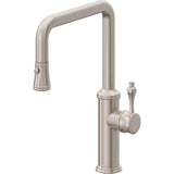 California Faucets - Pull-Down Kitchen Faucet with Button Sprayer  - Quad Spout - Gloss White