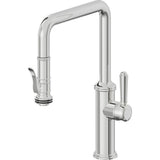 California Faucets - Pull-Down Kitchen Faucet with Squeeze Sprayer  - Quad Spout - Polished Chrome