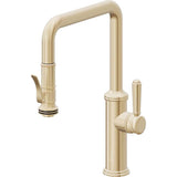 California Faucets - Pull-Down Kitchen Faucet with Squeeze Sprayer  - Quad Spout - Satin Brass Pvd