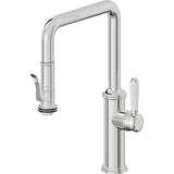 California Faucets - Pull-Down Kitchen Faucet with Squeeze Sprayer  - Quad Spout - Polished Chrome