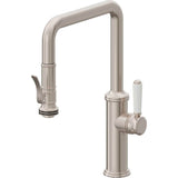 California Faucets - Pull-Down Kitchen Faucet with Squeeze Sprayer  - Quad Spout - Gloss White