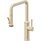 California Faucets - Pull-Down Kitchen Faucet with Squeeze Sprayer  - Quad Spout - Satin Brass Pvd