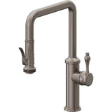 California Faucets - Pull-Down Kitchen Faucet with Squeeze Sprayer  - Quad Spout - Graphite Pvd