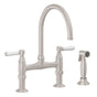 California Faucets - Bridge Kitchen Faucet with Sidespray - Gloss White