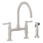 California Faucets - Bridge Kitchen Faucet with Sidespray - Gloss White