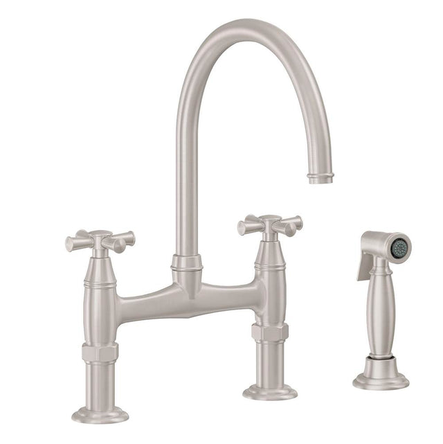 California Faucets - Bridge Kitchen Faucet with Sidespray - Matte Black