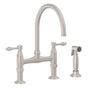 California Faucets - Bridge Kitchen Faucet with Sidespray - Gloss White