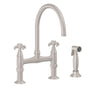 California Faucets - Bridge Kitchen Faucet with Sidespray - Gloss White