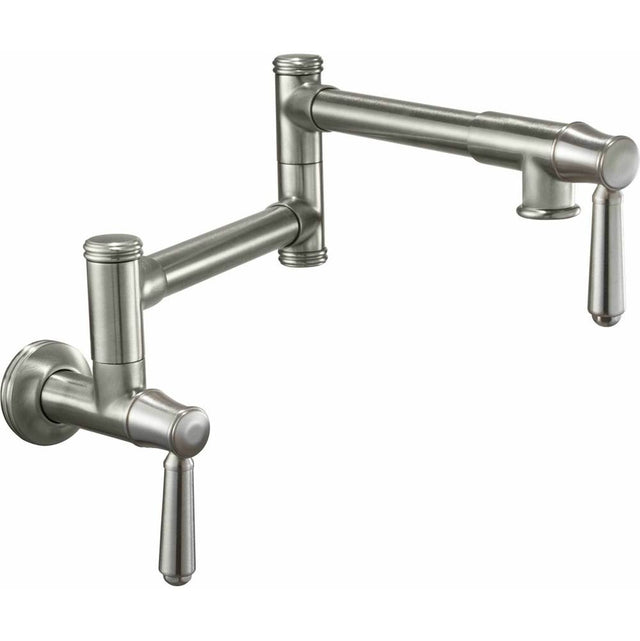 California Faucets - Pot Filler - Dual Handle Wall Mount - Traditional - Gloss White
