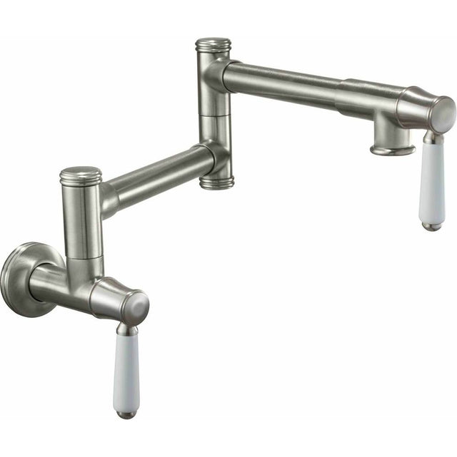 California Faucets - Pot Filler - Dual Handle Wall Mount - Traditional - Ultra Stainless Steel Pvd