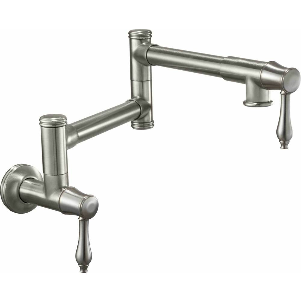California Faucets - Pot Filler - Dual Handle Wall Mount - Traditional - Gloss White