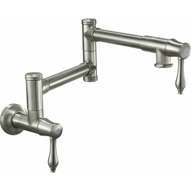 California Faucets - Pot Filler - Dual Handle Wall Mount - Traditional - Gloss White