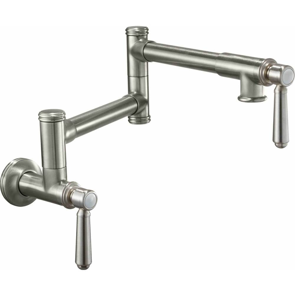 California Faucets - Pot Filler - Dual Handle Wall Mount - Traditional - Gloss White