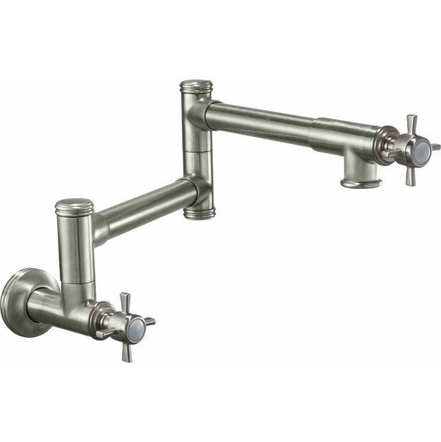 California Faucets - Pot Filler - Dual Handle Wall Mount - Traditional - Gloss White