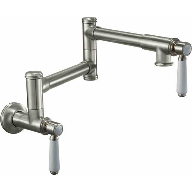 California Faucets - Pot Filler - Dual Handle Wall Mount - Traditional - Gloss White