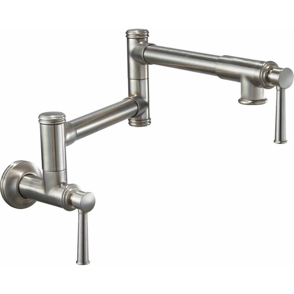 California Faucets - Pot Filler - Dual Handle Wall Mount - Traditional - Gloss White