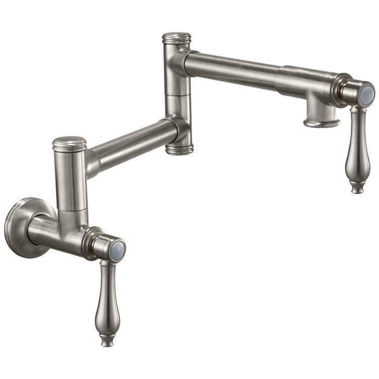 California Faucets - Pot Filler - Dual Handle Wall Mount - Traditional - Gloss White