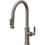 California Faucets - Pull-Down Kitchen Faucet with Squeeze Sprayer  - High Arc Spout - Graphite Pvd