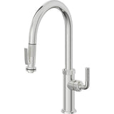 California Faucets - Pull-Down Kitchen Faucet with Squeeze Sprayer  - High Arc Spout - Polished Chrome