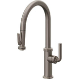 California Faucets - Pull-Down Kitchen Faucet with Squeeze Sprayer  - High Arc Spout - Graphite Pvd