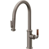 California Faucets - Pull-Down Kitchen Faucet with Squeeze Sprayer - High Arc Spout - Graphite Pvd