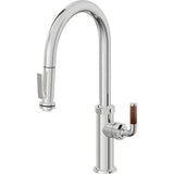 California Faucets - Pull-Down Kitchen Faucet with Squeeze Sprayer - High Arc Spout - Polished Chrome