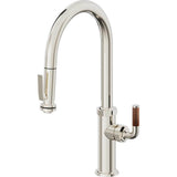 California Faucets - Pull-Down Kitchen Faucet with Squeeze Sprayer - High Arc Spout - Polished Nickel Pvd