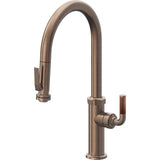 California Faucets - Pull-Down Kitchen Faucet with Squeeze Sprayer - High Arc Spout - Satin Bronze Pvd