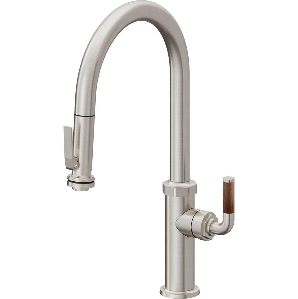 California Faucets - Pull-Down Kitchen Faucet with Squeeze Sprayer - High Arc Spout - Ultra Stainless Steel Pvd