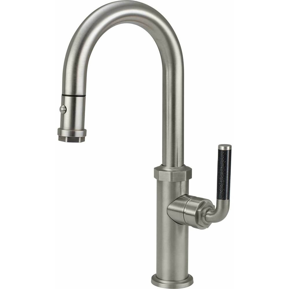California Faucets - Pull-Down Prep/Bar Faucet with Button Sprayer - Gloss White