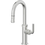 California Faucets - Pull-Down Prep/Bar Faucet with Button Sprayer - Polished Chrome