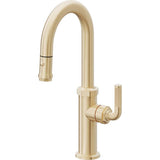 California Faucets - Pull-Down Prep/Bar Faucet with Button Sprayer - Satin Brass Pvd