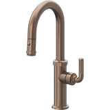 California Faucets - Pull-Down Prep/Bar Faucet with Button Sprayer - Satin Bronze Pvd