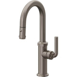 California Faucets - Pull-Down Prep/Bar Faucet with Button Sprayer - Graphite Pvd