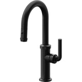 California Faucets - Pull-Down Prep/Bar Faucet with Button Sprayer - Matte Black