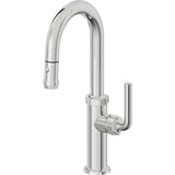 California Faucets - Pull-Down Prep/Bar Faucet with Button Sprayer - Polished Chrome