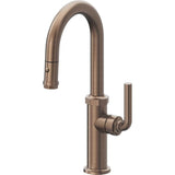 California Faucets - Pull-Down Prep/Bar Faucet with Button Sprayer - Satin Bronze Pvd