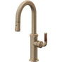 California Faucets - Pull-Down Prep/Bar Faucet with Button Sprayer - Antique Brass Flat