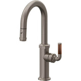 California Faucets - Pull-Down Prep/Bar Faucet with Button Sprayer - Graphite Pvd
