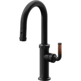 California Faucets - Pull-Down Prep/Bar Faucet with Button Sprayer - Matte Black