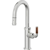California Faucets - Pull-Down Prep/Bar Faucet with Button Sprayer - Polished Chrome