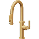 California Faucets - Pull-Down Prep/Bar Faucet with Squeeze Sprayer - Lifetime Satin Gold Pvd