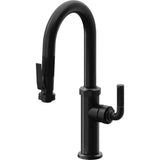 California Faucets - Pull-Down Prep/Bar Faucet with Squeeze Sprayer - Matte Black