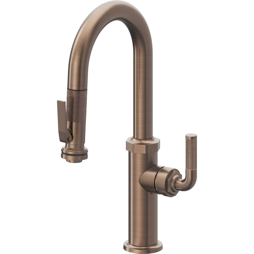 California Faucets - Pull-Down Prep/Bar Faucet with Squeeze Sprayer - Satin Bronze Pvd
